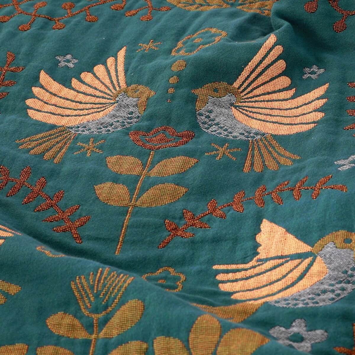 Dual-Sided Cozy Cotton Throw Blanket with Nordic Design