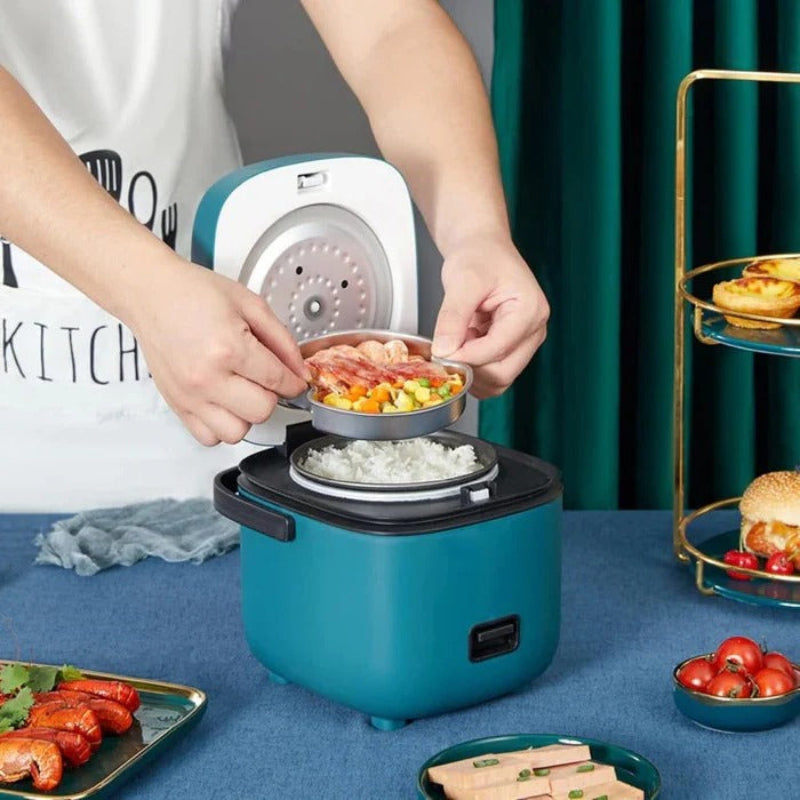 Compact 1.2 Quart Rice Cooker with Non-Stick Pot