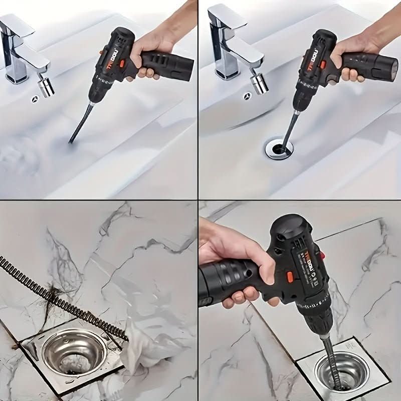 Drill Attachment Pipe Cleaner for Tough Clogs | Fits Drains 20–80 mm