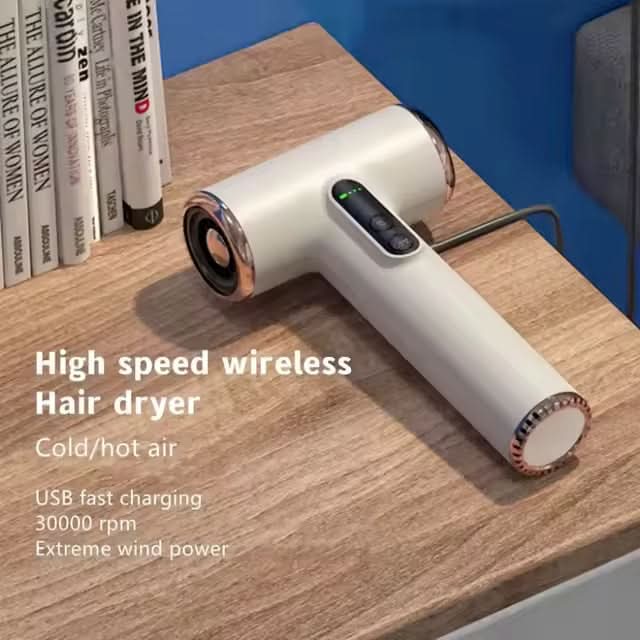 Cordless High-Speed Hair Dryer 30,000 RPM for Quick Drying and Travel Use