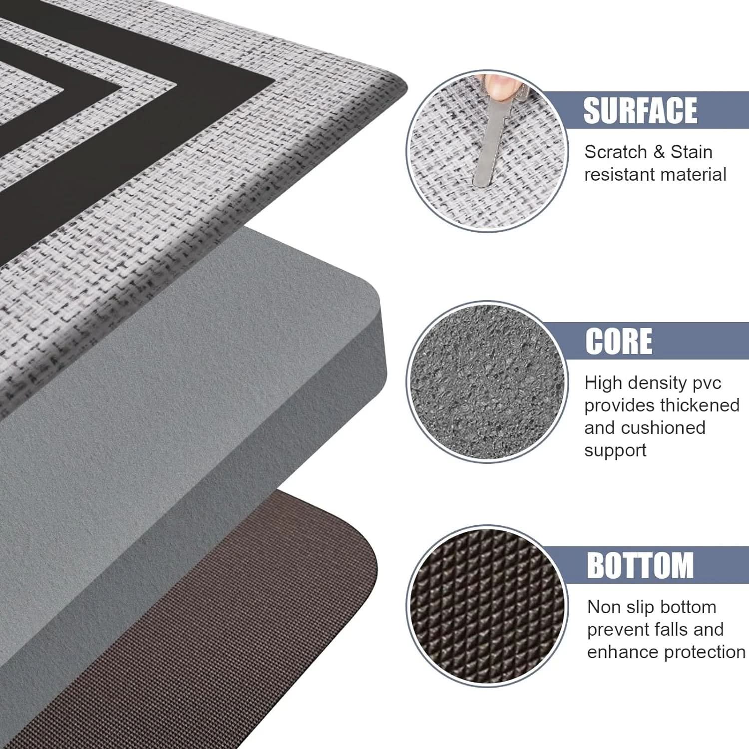 Washable Diatomite Rug for Kitchen and Bathroom - Anti-Slip, Quick Dry
