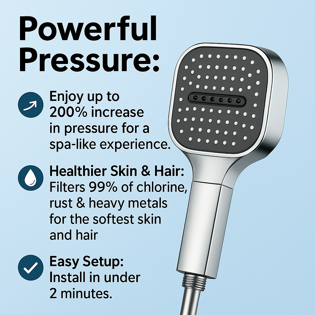 HydraPulse - Enhanced High-Pressure Shower Head with Dual Spray Options