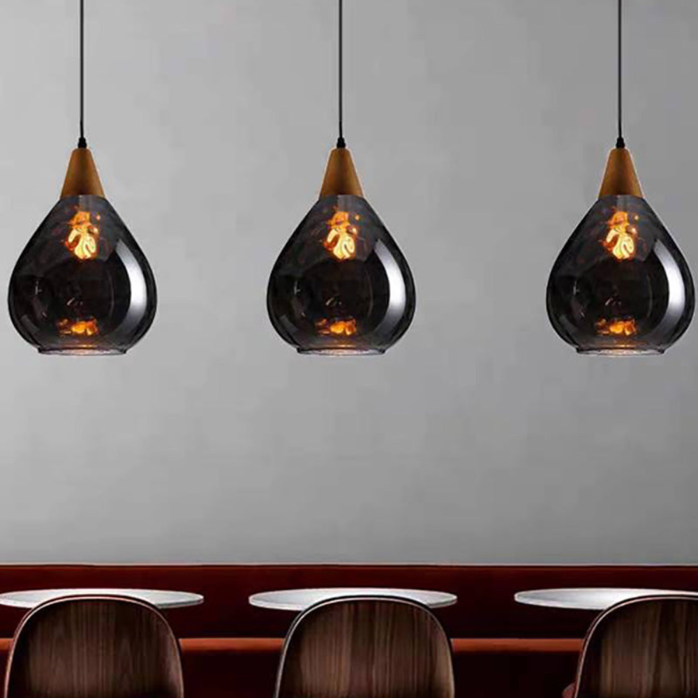 LUMINOUS - Vintage Glass Teardrop Pendant Light for Cozy Spaces