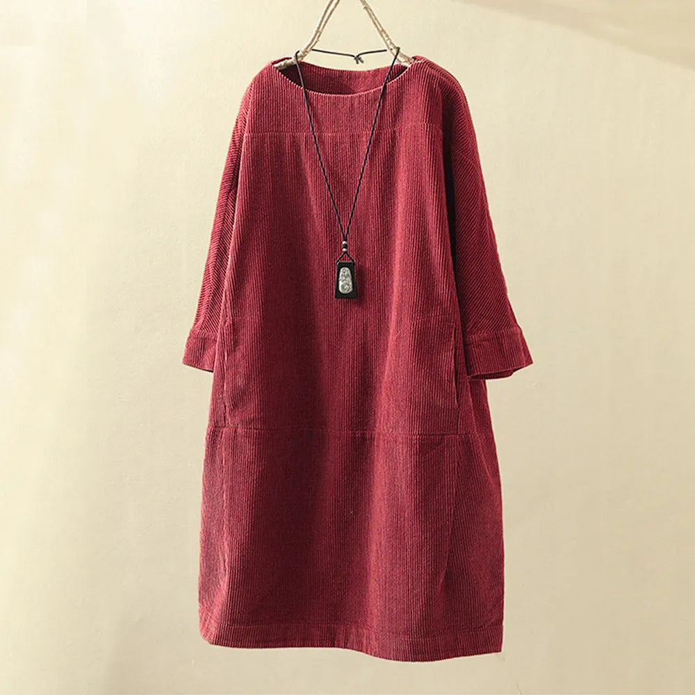 Women's A-Line Dress in Ruby Color