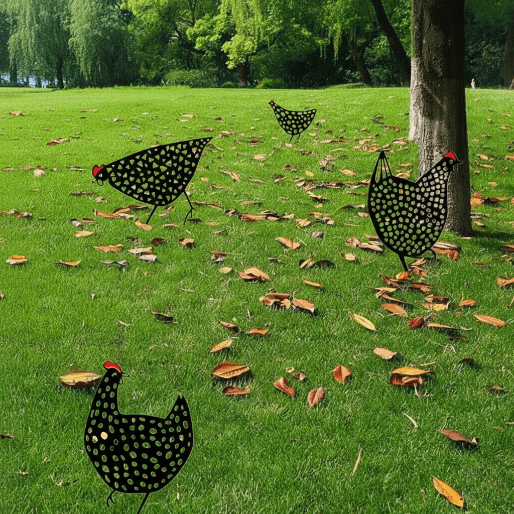 Rustic Metal Chicken Figurine for Charming Garden Décor