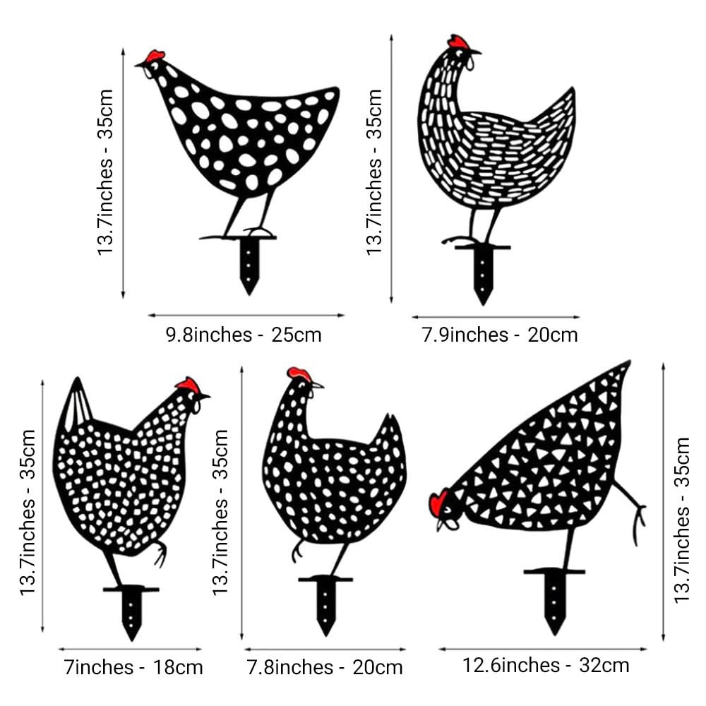 Rustic Metal Chicken Figurine for Charming Garden Décor
