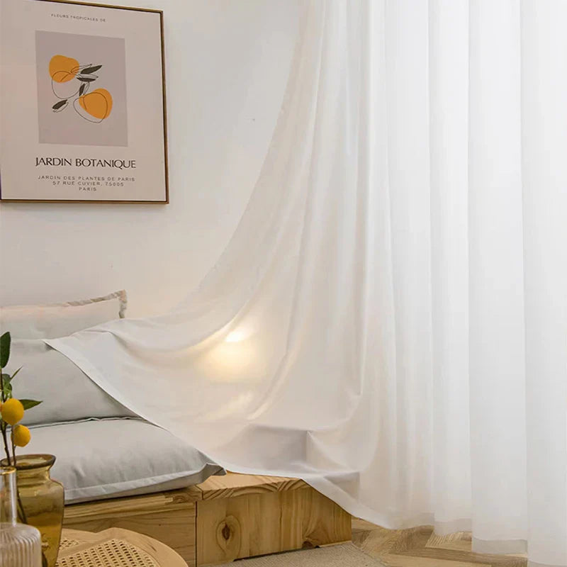 Luminous White Chiffon Window Drapes for Elegant Spaces
