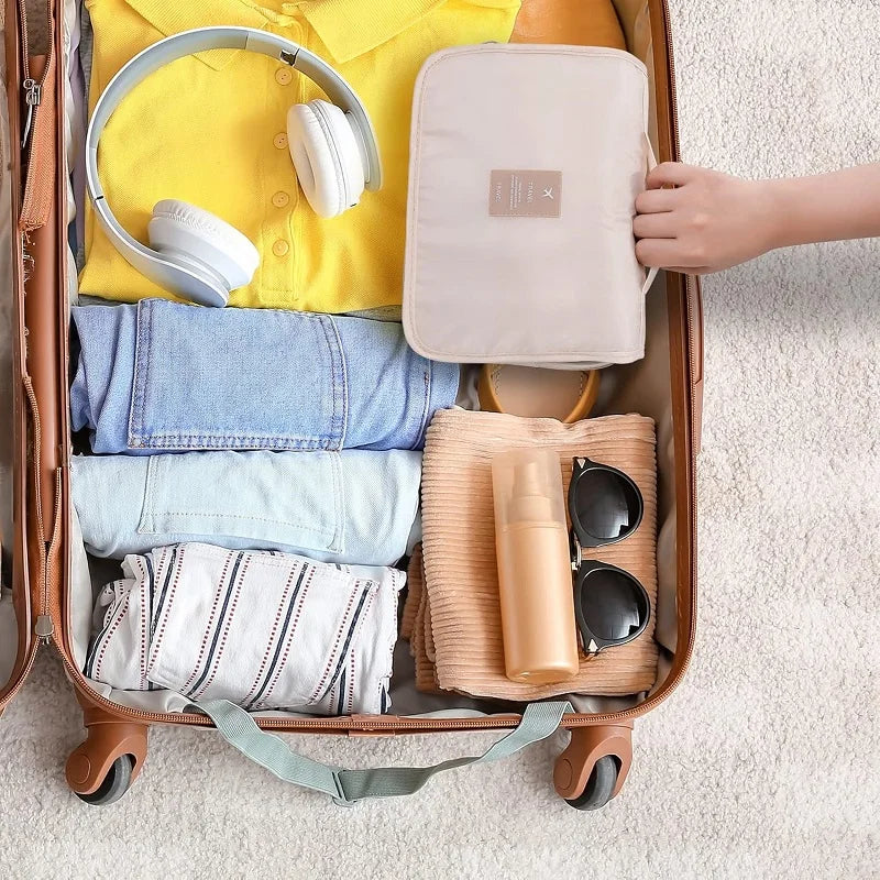 Travel Smart: All-in-One Toiletry Organizer with 6 Pockets
