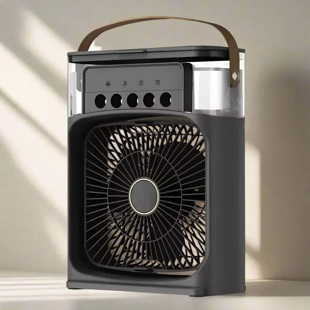 Versatile Desktop Air Cooler with Humidifier and LED Light