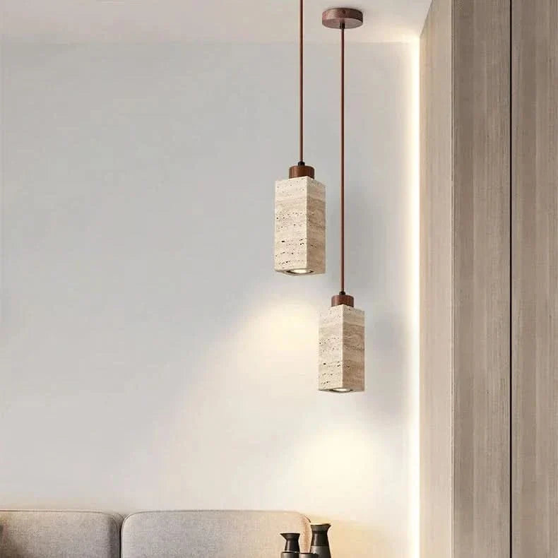 Wabi Sabi Yellow Stone Hanging Light Fixture