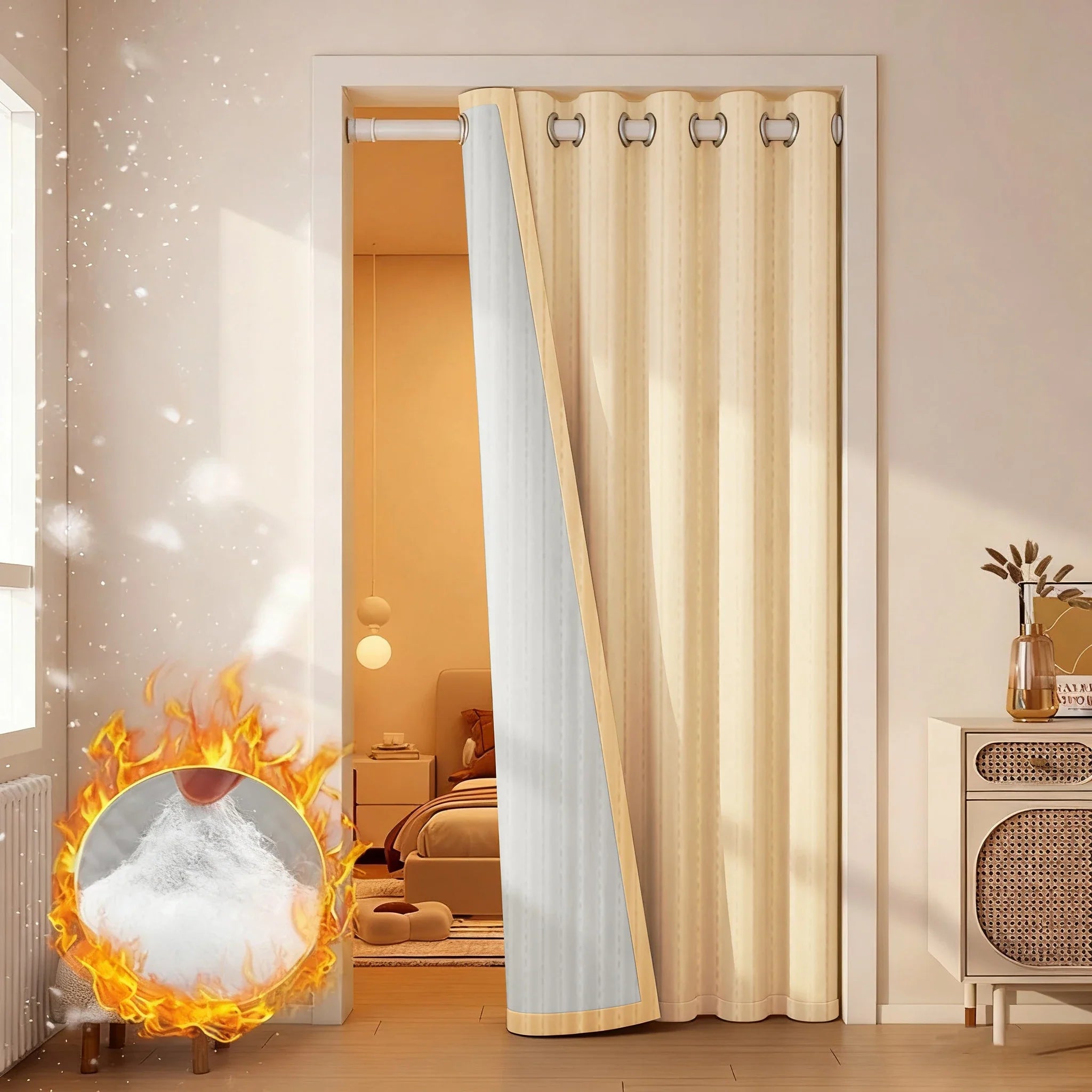 CozyShield - Premium Insulated Blackout Door Curtains for Winter