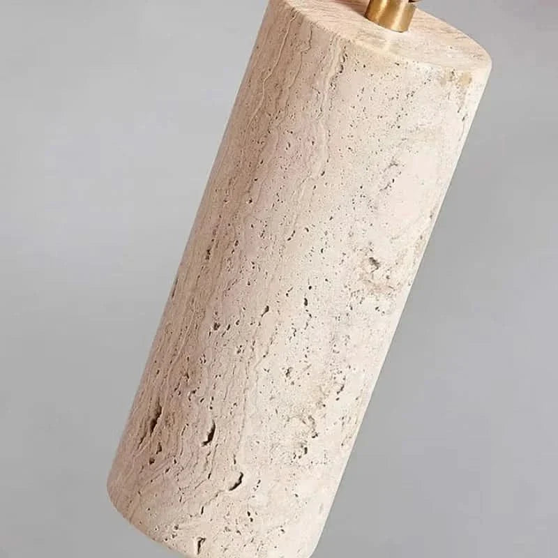 3-Light LED Ceiling Spotlight in Wabi Sabi Style with Travertine Finish