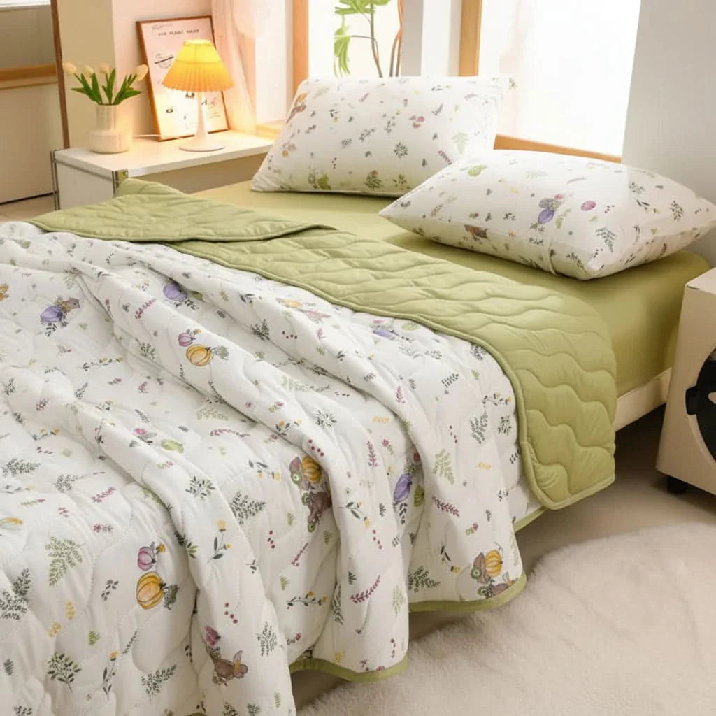 Soft and Breathable Floral Blanket for Summer Comfort