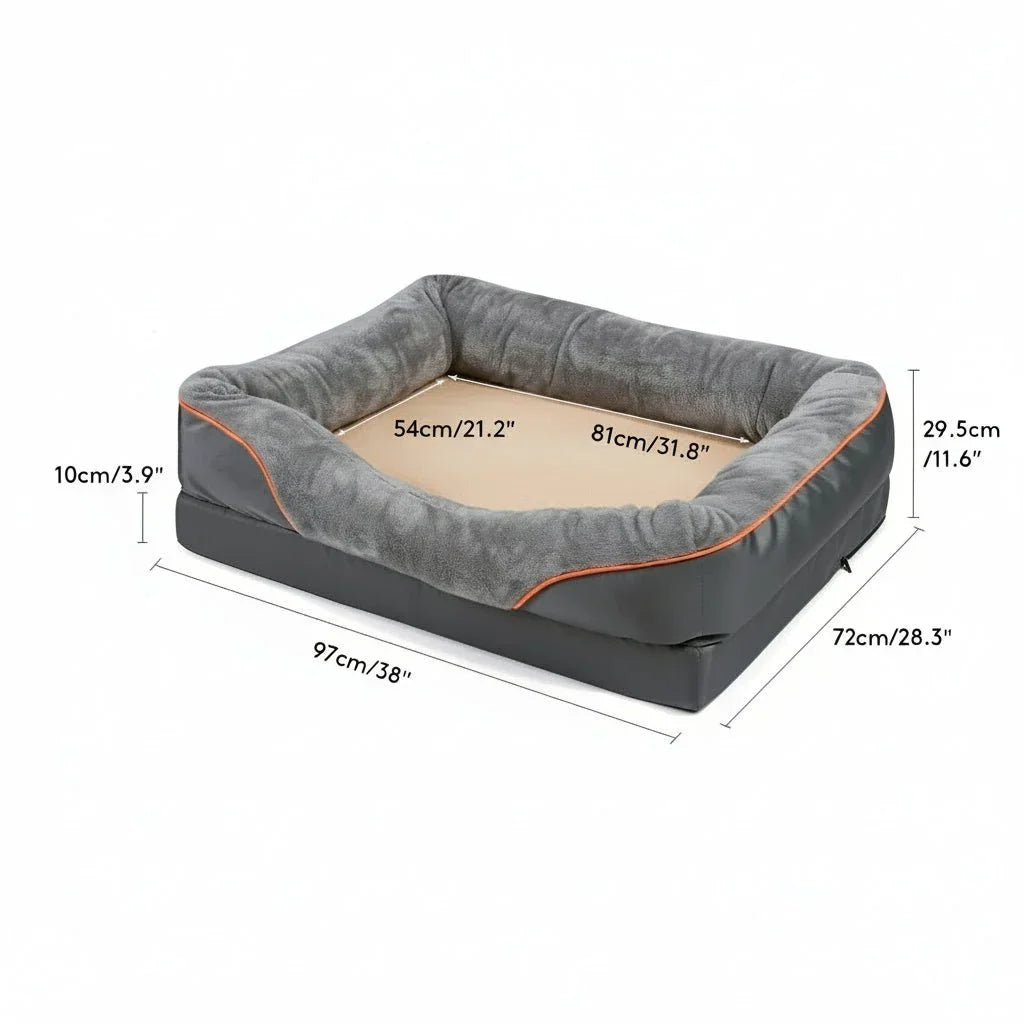 Elevated Waterproof Dog Bed with Premium Memory Foam Support