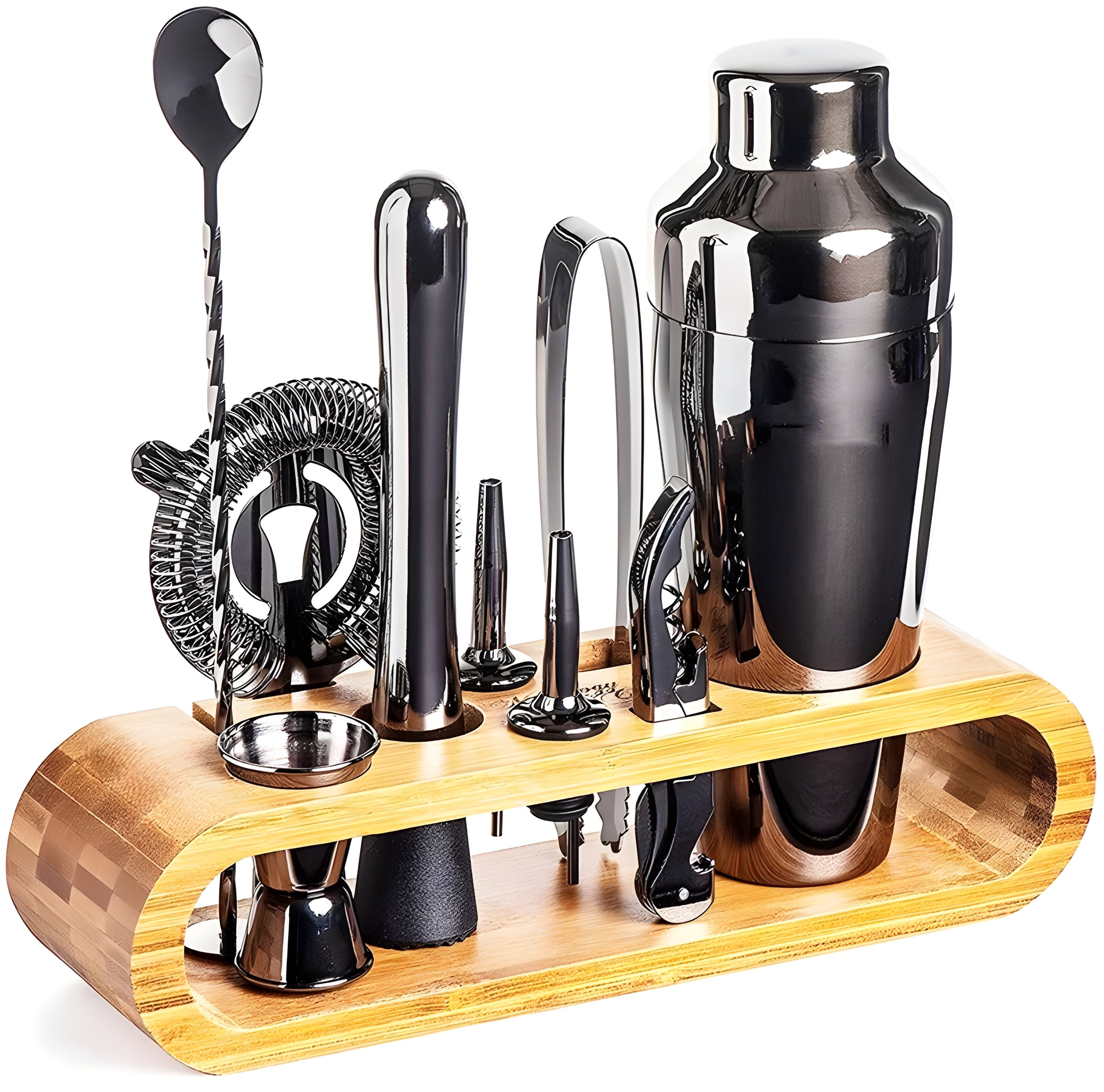 Deluxe 10-Piece Stainless Steel Bartender Kit for Home Mixology