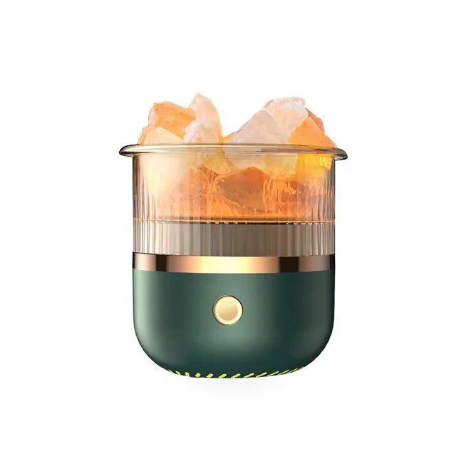 Himalayan Crystal Salt Lamp with LED Light and Diffuser Function