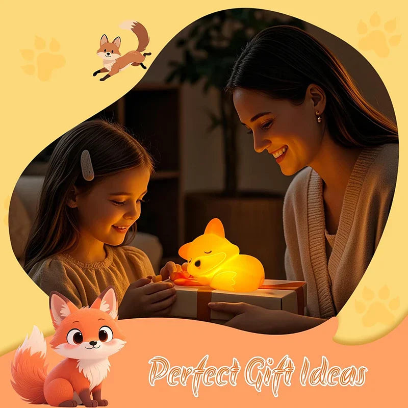 Cozy Glow Fox Night Light | Rechargeable & Dimmable | Perfect Gift