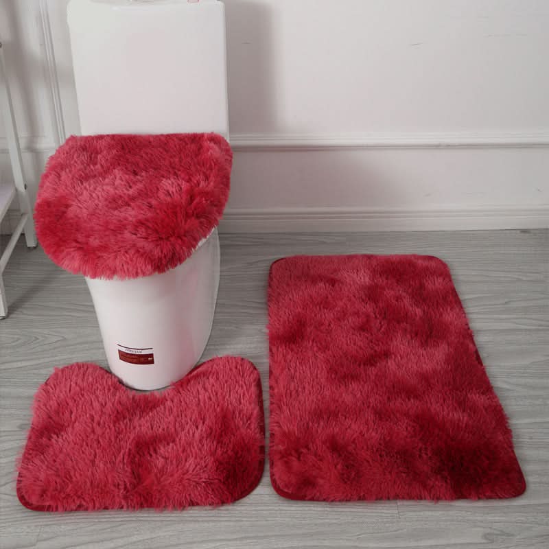 Elegant Toilet Seat Cover and Bath Mat Set