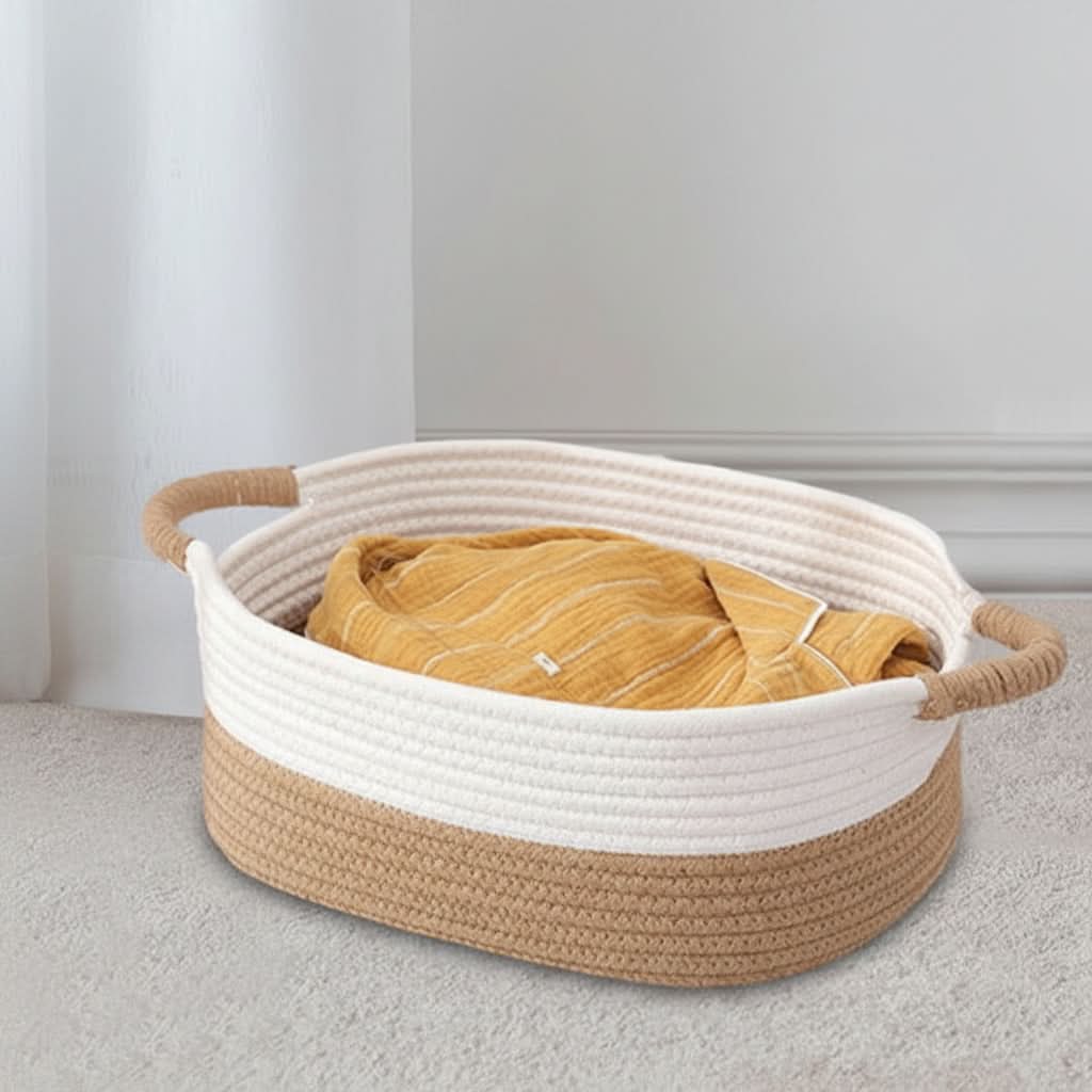 Stylish Woven Storage Basket with Multifunctional Design