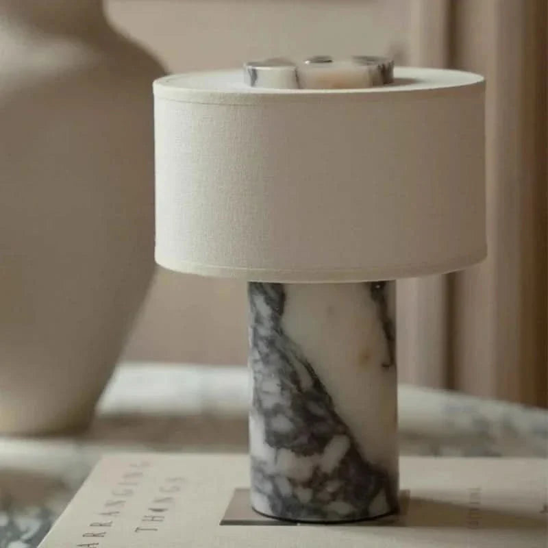 Dimmable Table Lamp with Natural Marble Finish