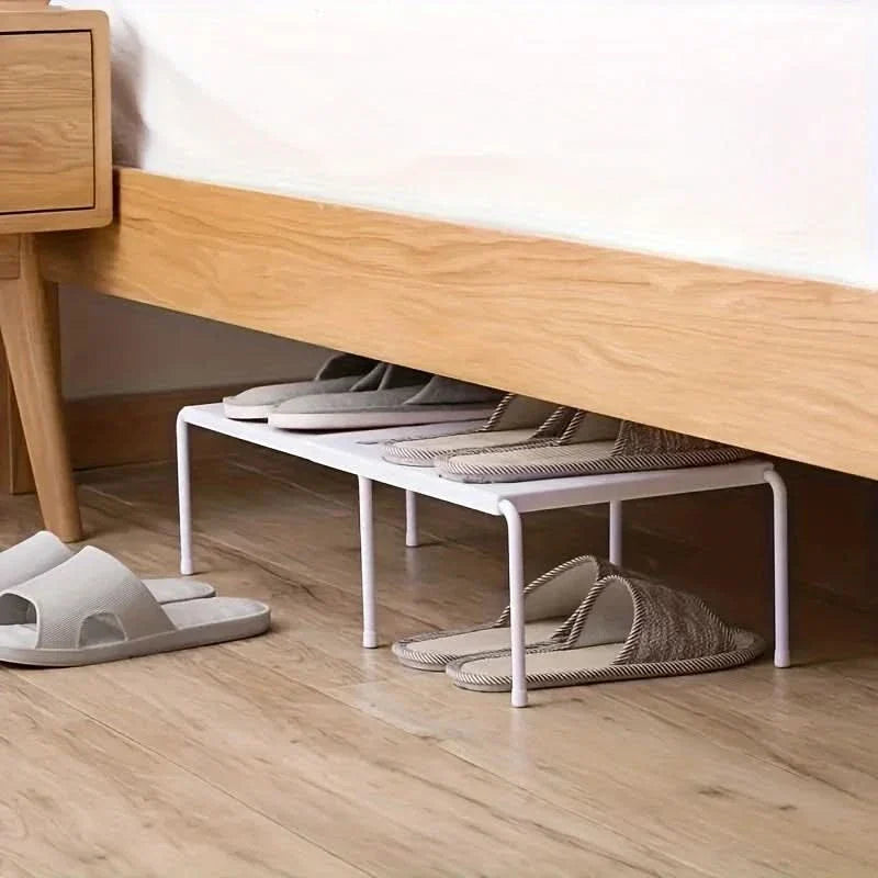 Compact Multi-Tier Shoe Organizer for Closet Storage
