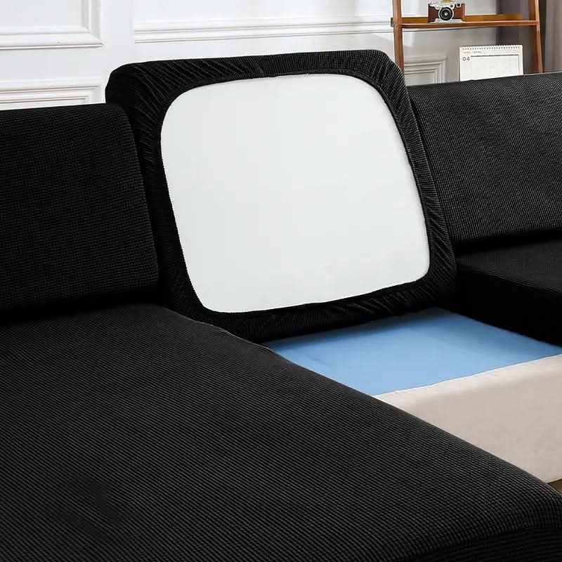 Thick Solid Color Sofa Seat Cover for Comfortable Stretch Fit