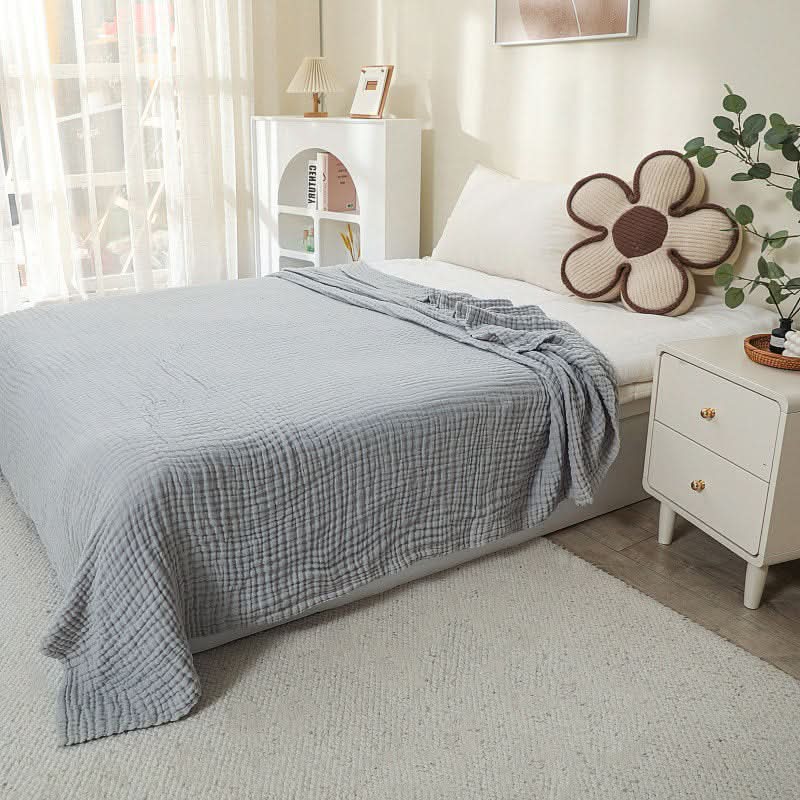 Lightweight Cotton Muslin Throw Blanket - Bohemian Style Comfort