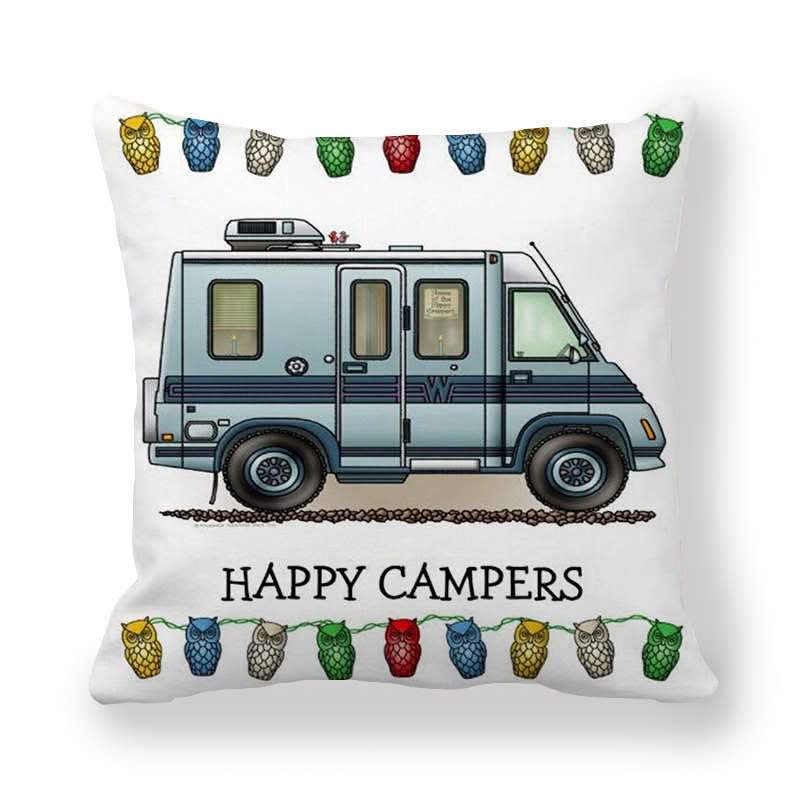 Owl Print Camping Cushion Cover for Comfortable Outdoor Decor