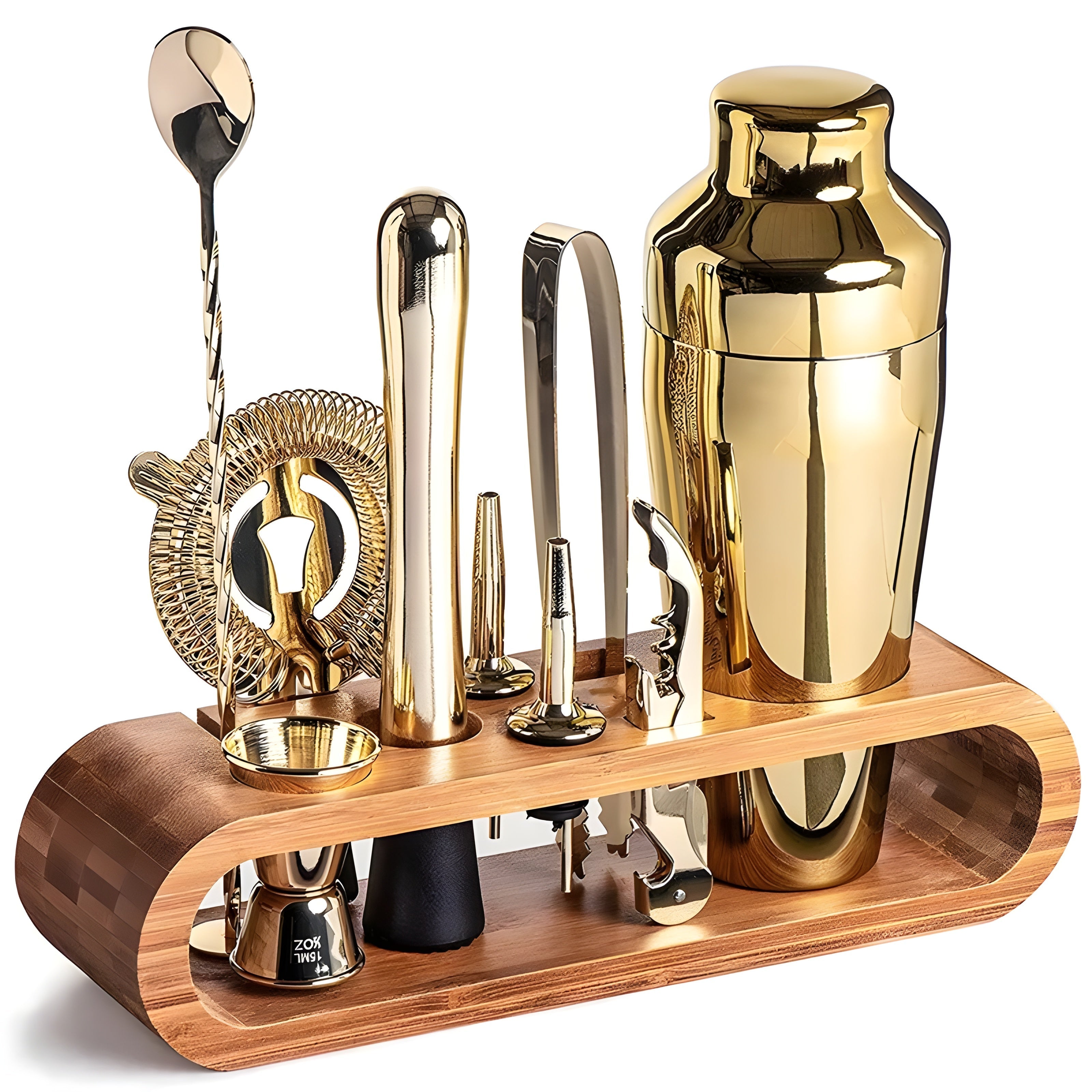 Deluxe 10-Piece Stainless Steel Bartender Kit for Home Mixology