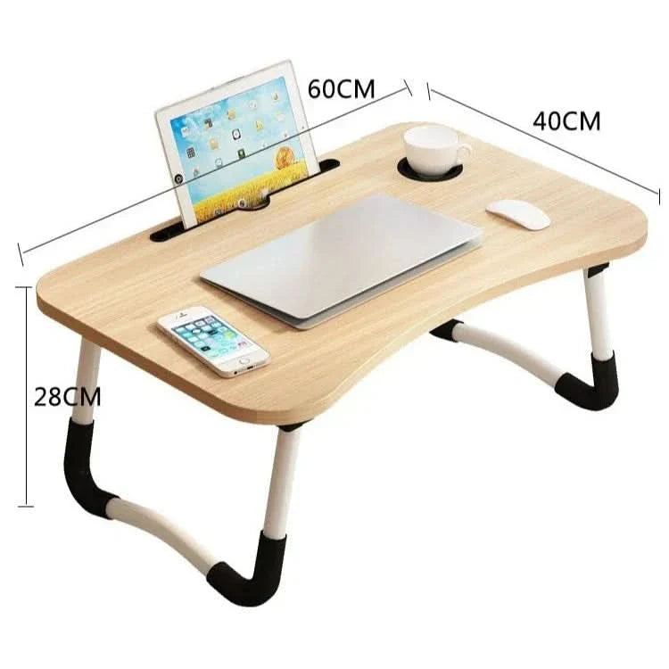 Compact Table with Drink and Tablet Holder for Space Efficiency