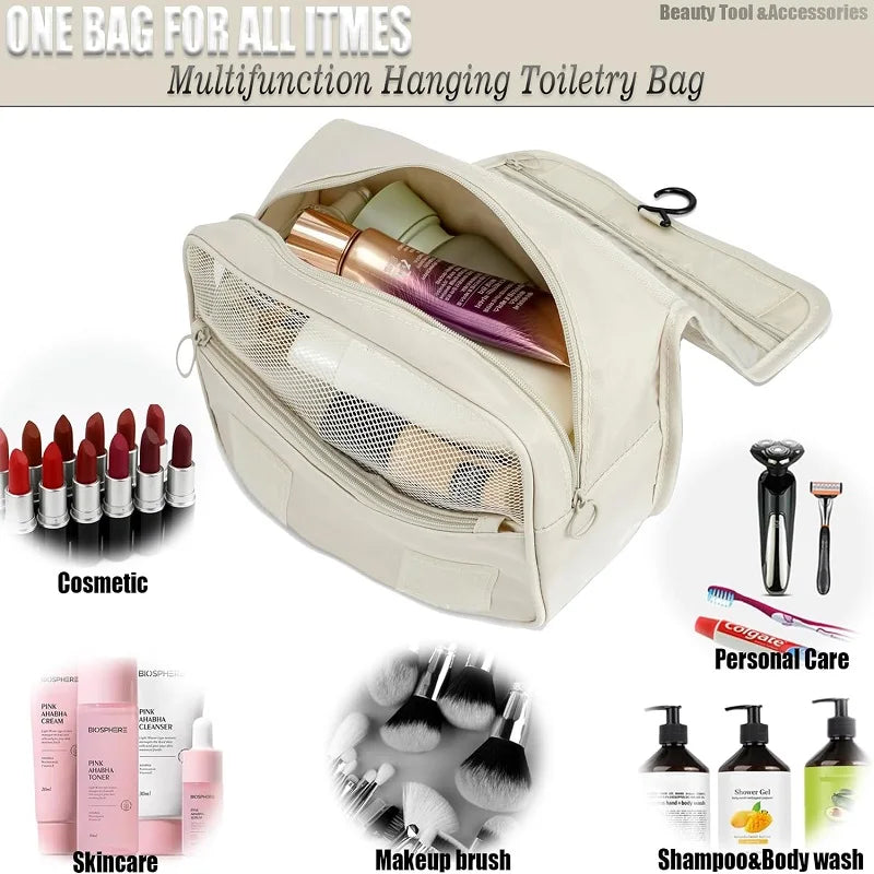 Travel Smart: All-in-One Toiletry Organizer with 6 Pockets
