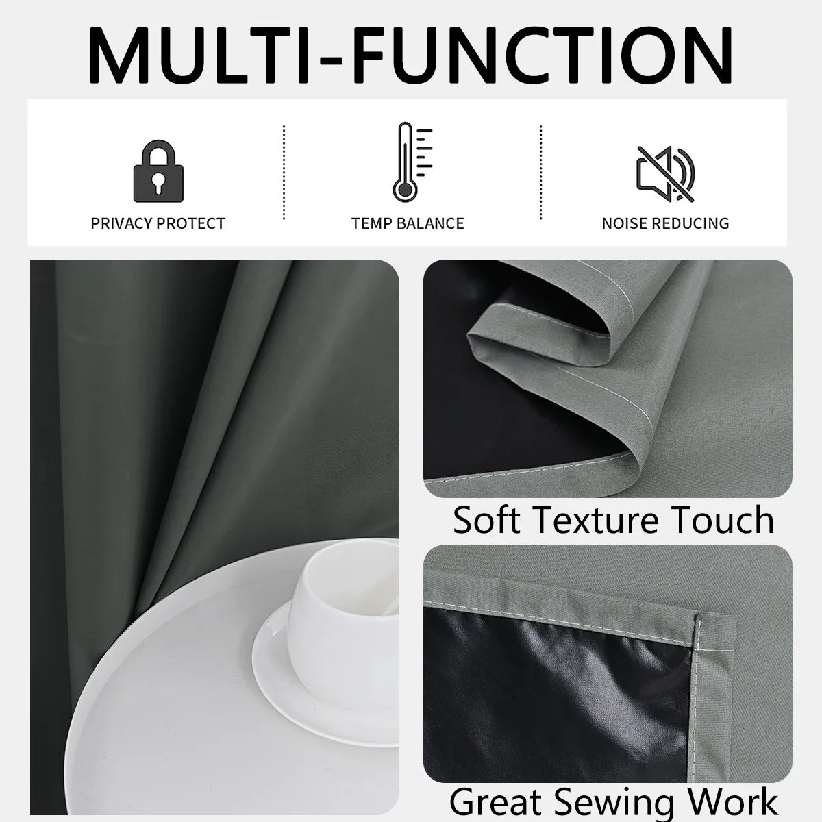 SLEEPWELL - Complete Blackout Curtains with Insulated Design for Any Room
