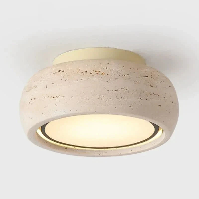 Wabi Sabi Ceiling Fixture in Yellow Travertine