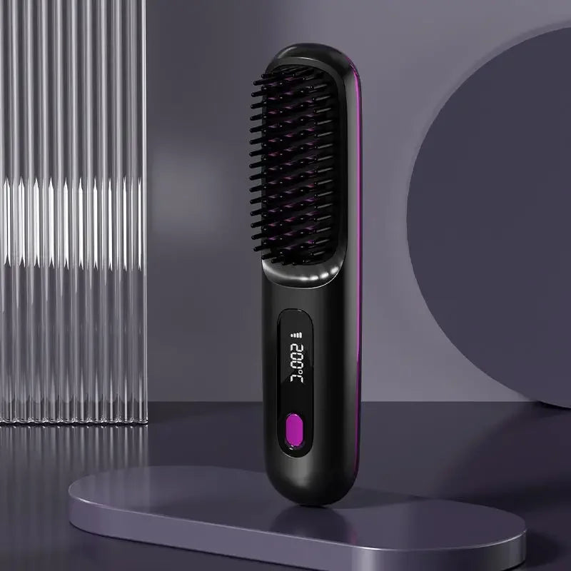 Portable Cordless Hair Smoother | USB Rechargeable & LCD Control