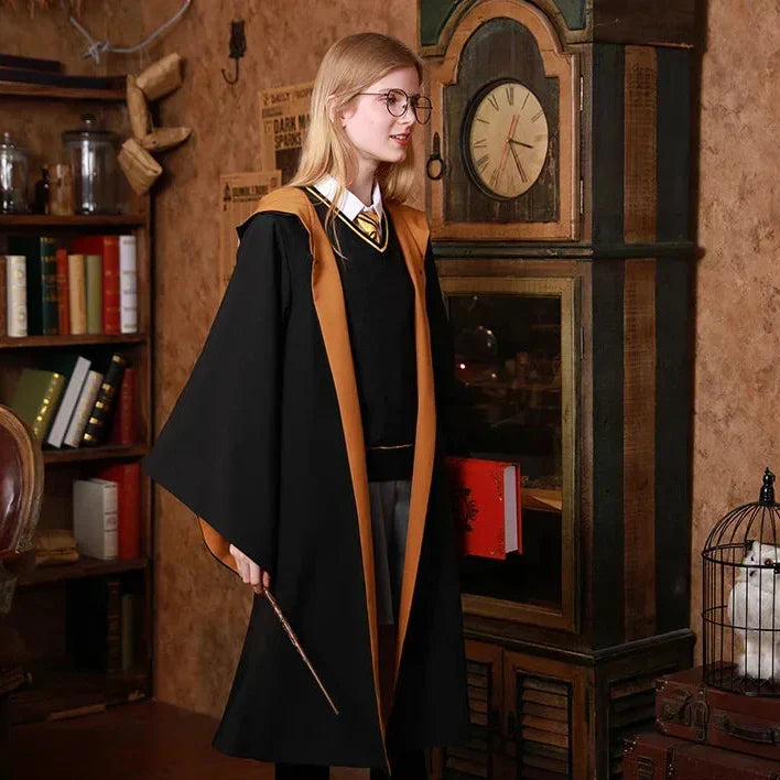 Enchanting Wizard Costume Ensemble with Robe, Wand & More