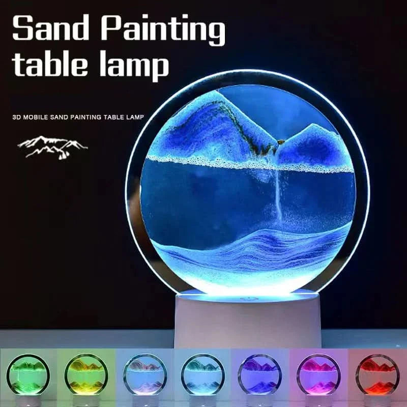 3D Hourglass Lamp Featuring Dynamic Sand Motion
