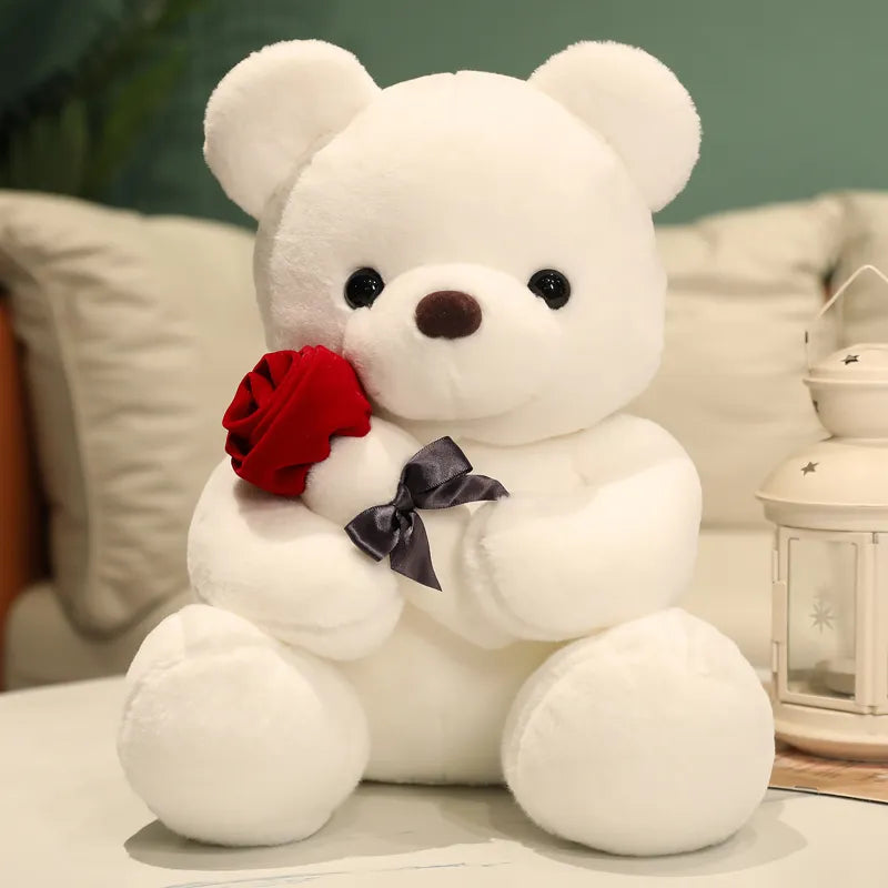 Endearing Plush Bear with Everlasting Rose