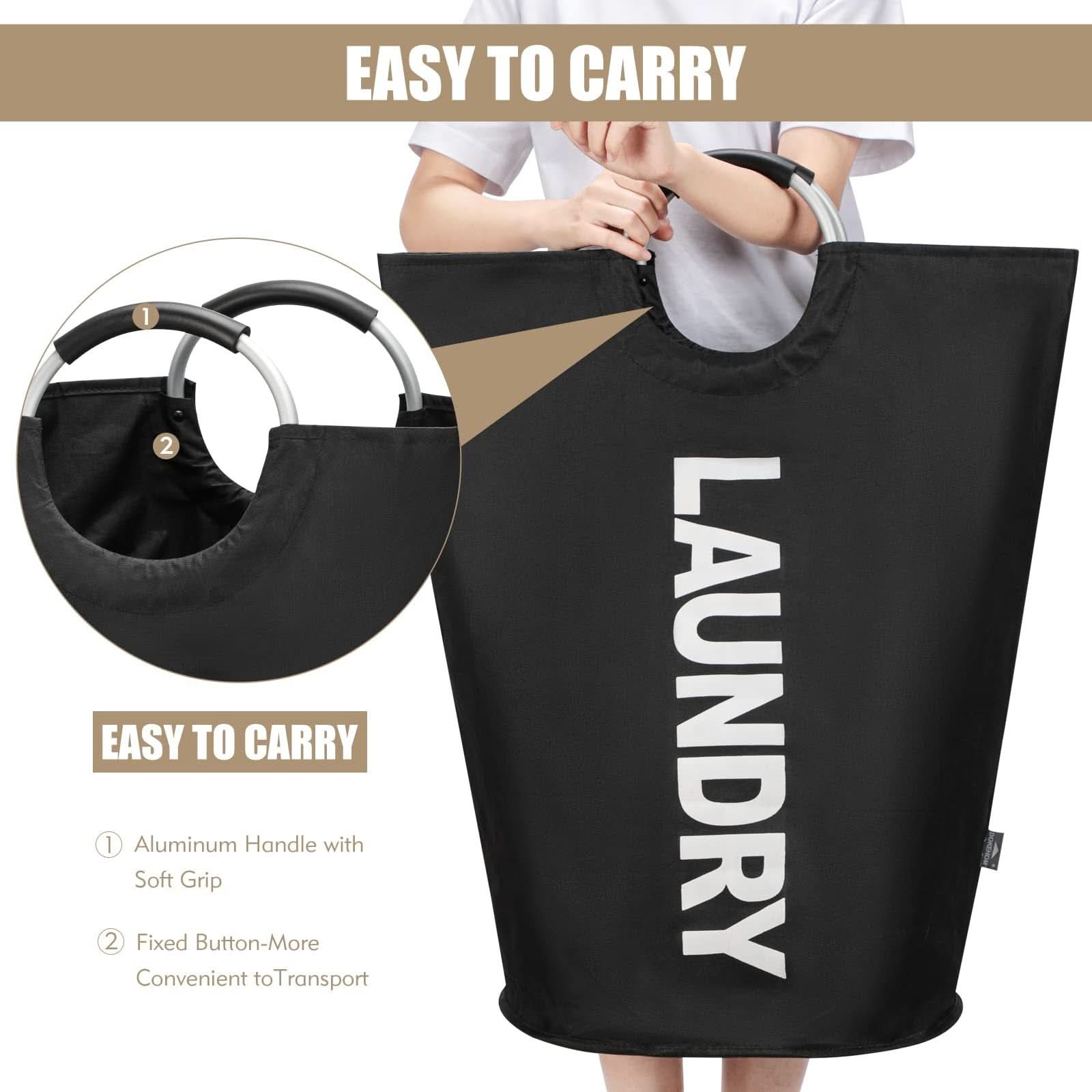 Waterproof Laundry Basket with Comfortable Carry Handle