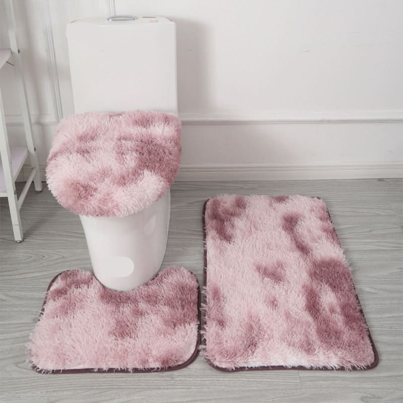 Elegant Toilet Seat Cover and Bath Mat Set