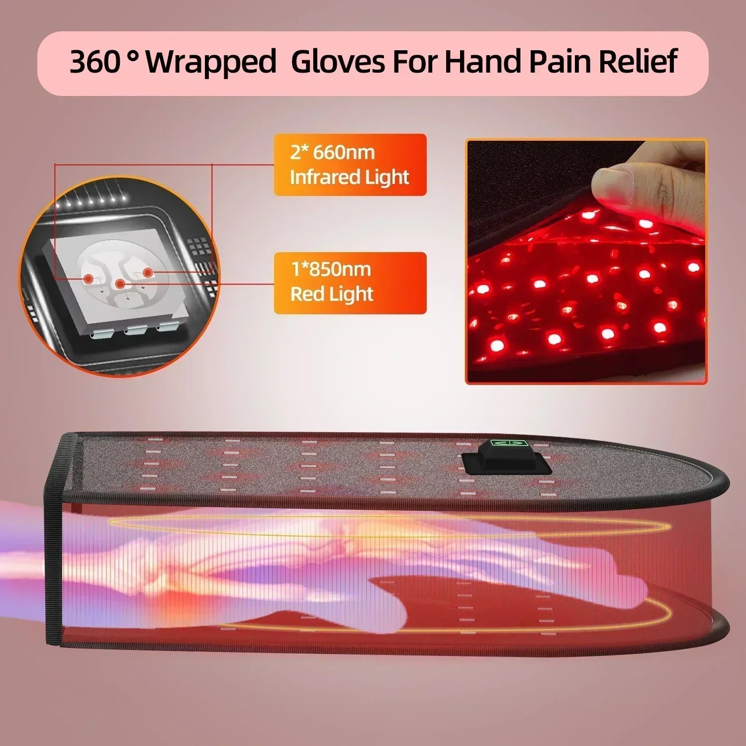 Healing Light Therapy Glove for Hand Discomfort Relief