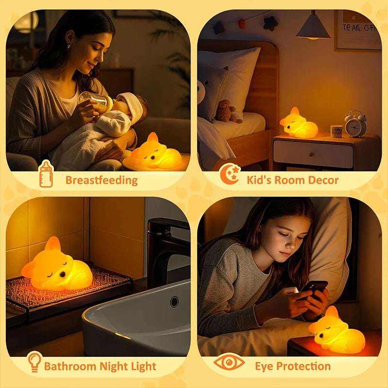 Cozy Glow Fox Night Light | Rechargeable & Dimmable | Perfect Gift