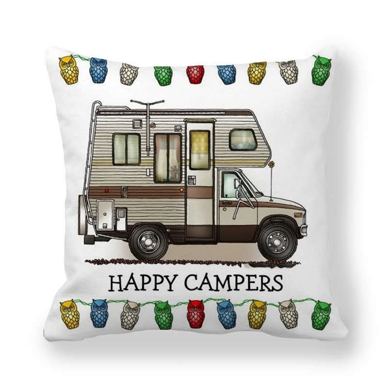 Owl Print Camping Cushion Cover for Comfortable Outdoor Decor
