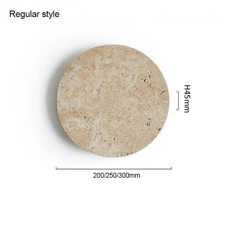 Yellow Travertine LED Wall Light in Wabi Sabi Style