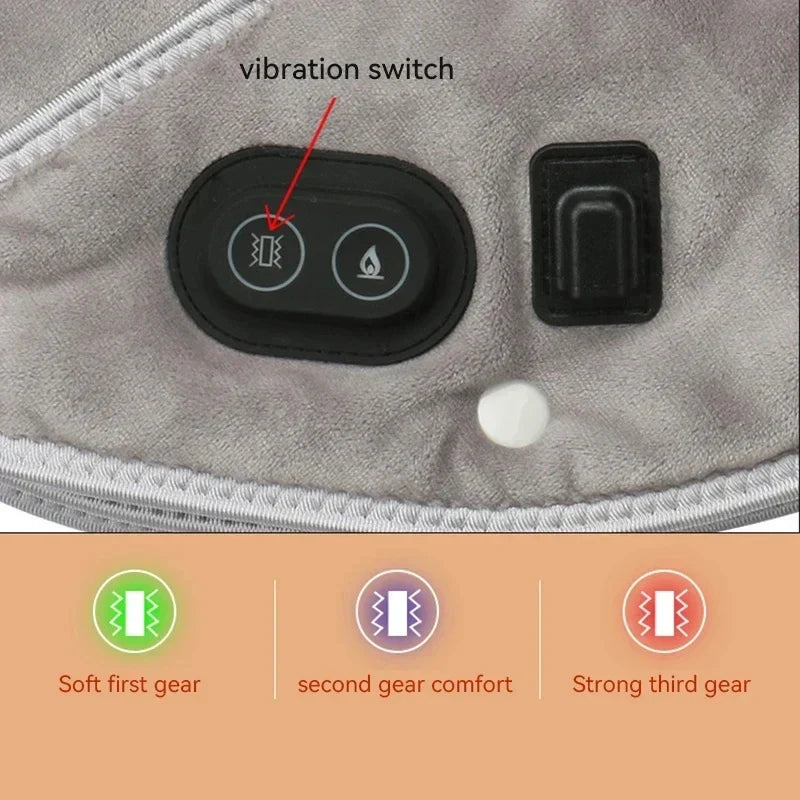 Ultimate Heated Neck & Shoulder Comfort Wrap | USB Vibration Therapy | 3 Heat Levels & Timer | Luxurious Soft Fabric