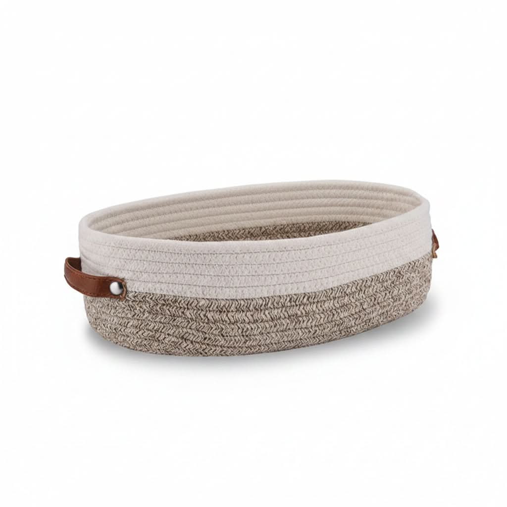 Oval Woven Basket for Organizing Bathroom Essentials