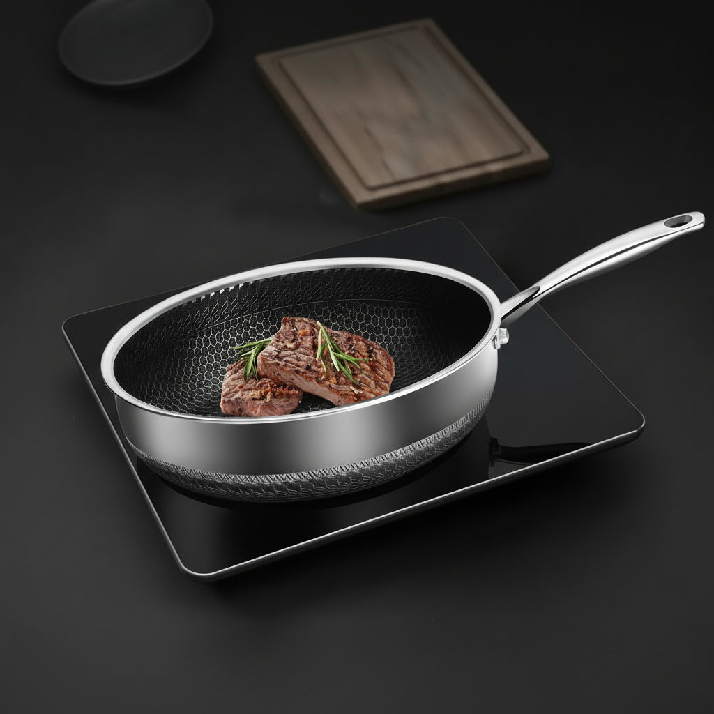 Elite Culinary Stainless Steel Skillet for Perfect Cooking