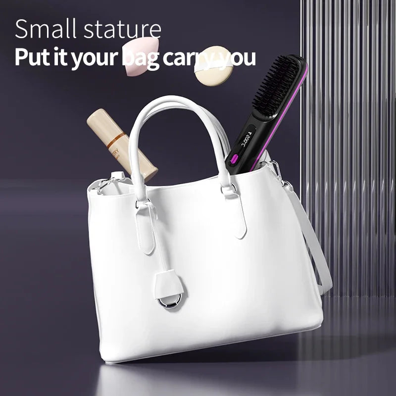 Portable Cordless Hair Smoother | USB Rechargeable & LCD Control