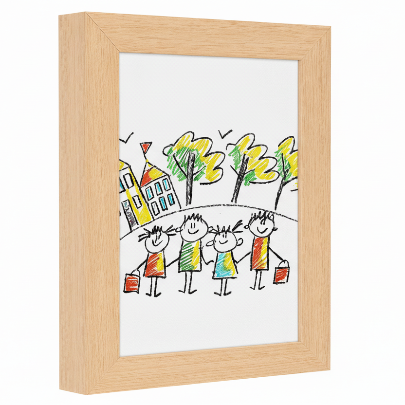 Timeless Wooden-Style Display Frame with Hidden Compartment