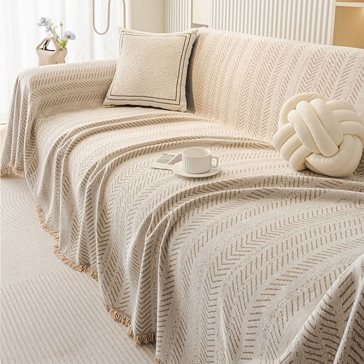 Scratch-Resistant Soft Chenille Sofa Slipcover