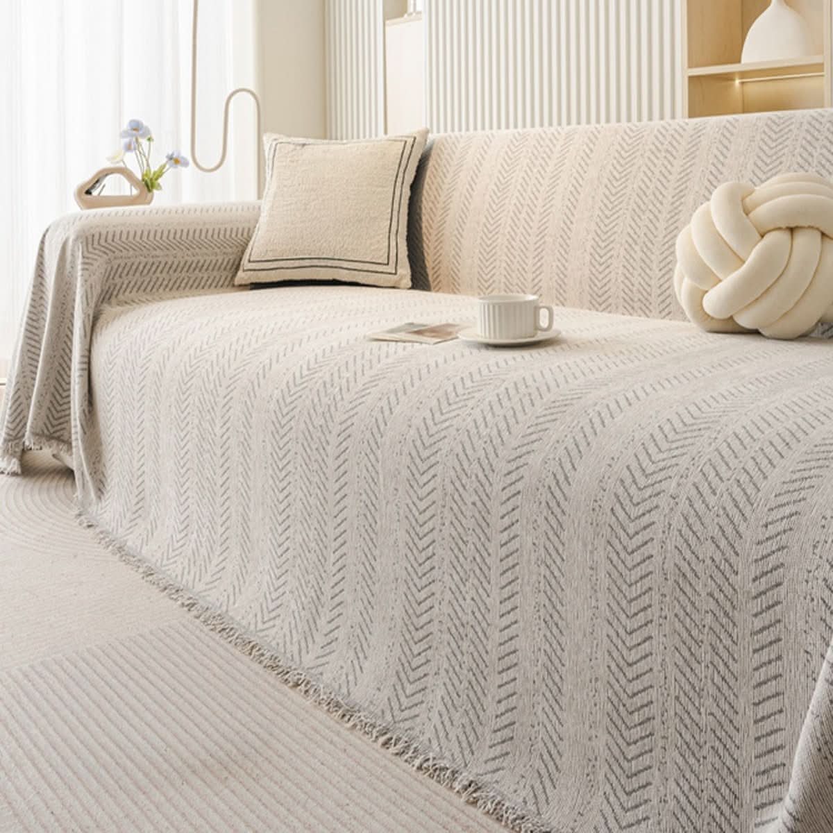 Soft Chenille Couch Protector with Scratch-Resistant Fabric